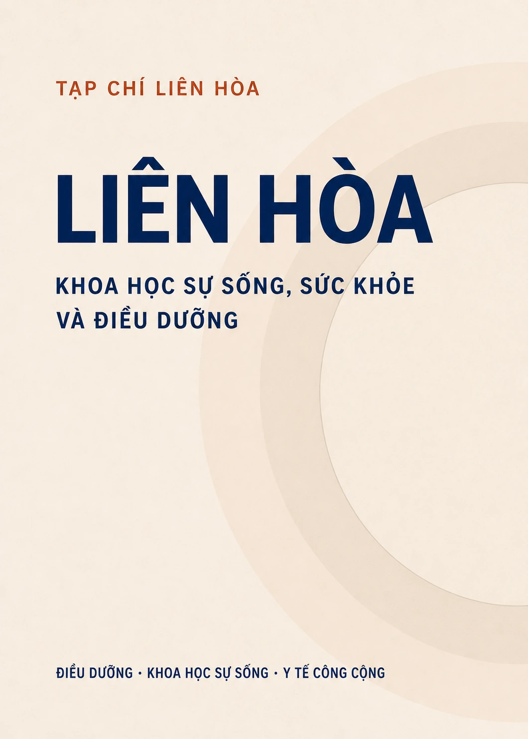 Bìa tạp chí "Liên Hòa · Khoa học Sự sống, Sức khỏe và Điều dưỡng"